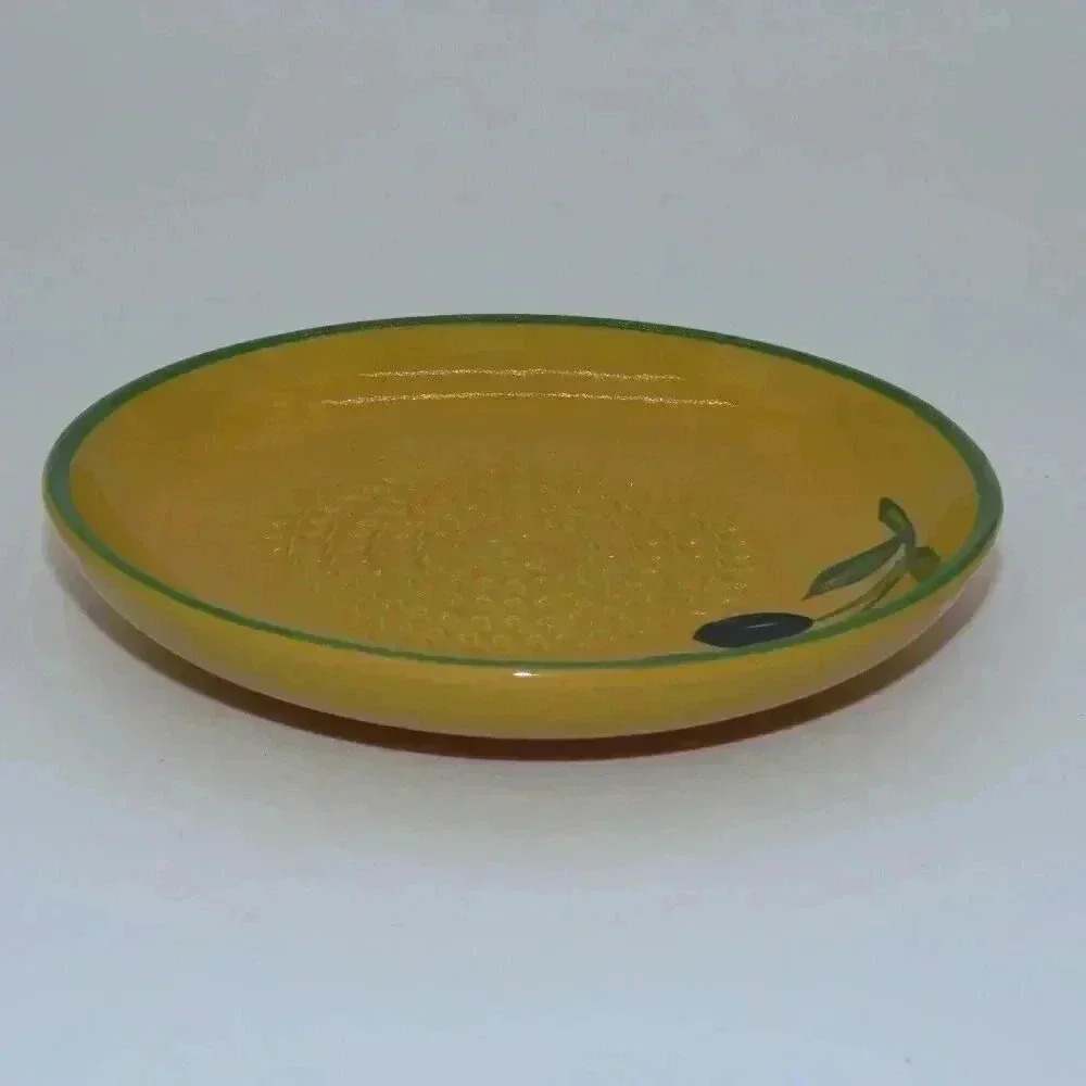 Ceramic Garlic Grater Plate Olive Pattern Cheese - Picture 4 of 5